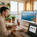 Disenador web creando una pagina moderna para una empresa de Tenerife
